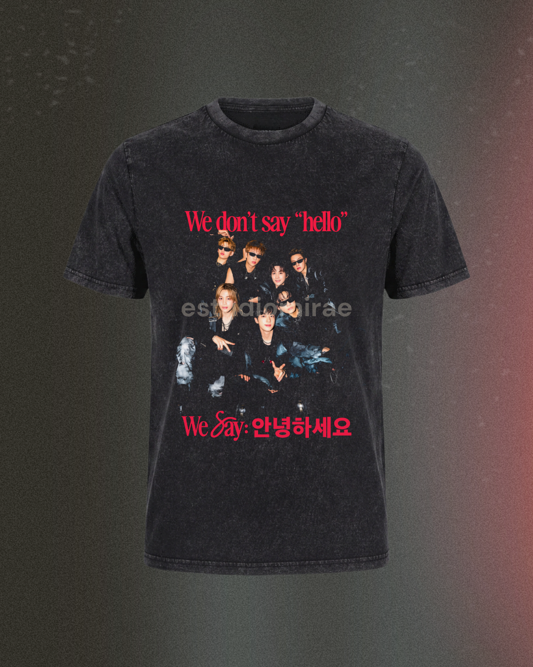 Polera Acid Wash We say Annyeonghaseyo BTS